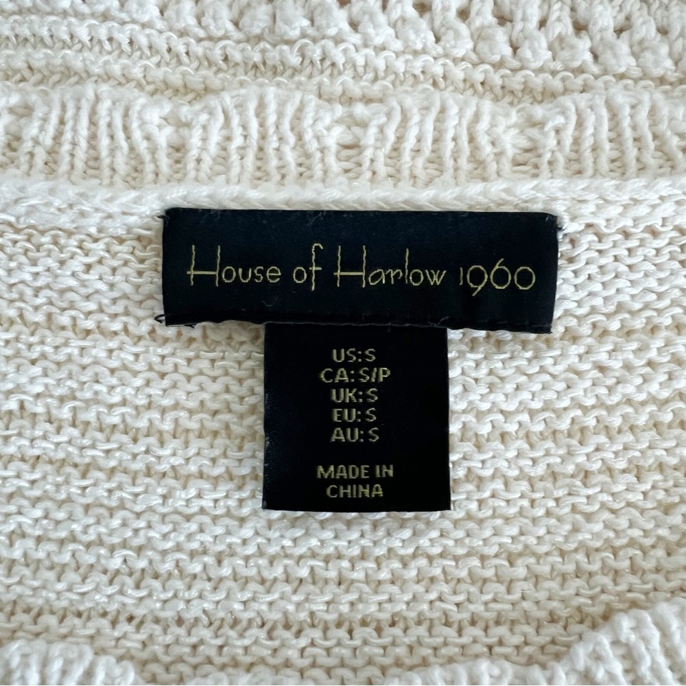 House of Harlow 1960 Ivory Knit Short sleeve Top - Picture 5 of 6